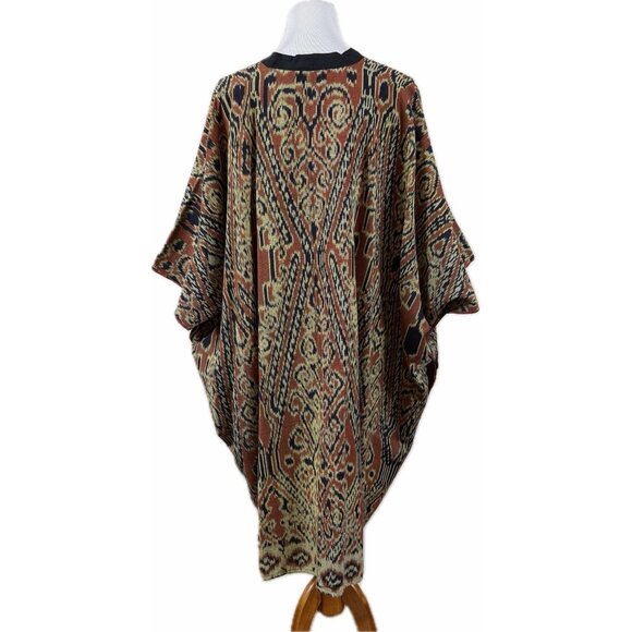 Lotustraders OS Handmade 100% Cotton V Neck Tribal Woven Duster Kaftan Unique - Picture 3 of 7